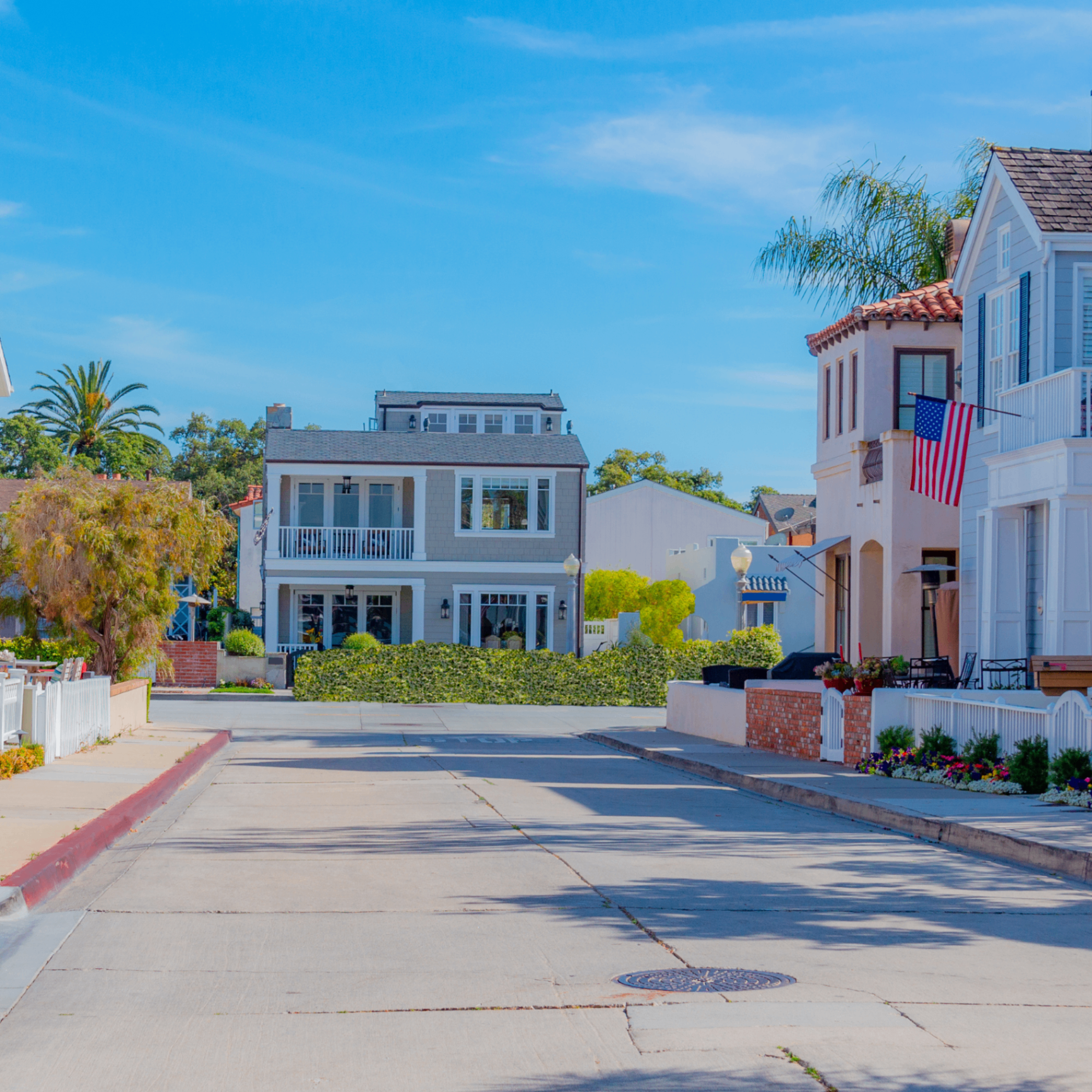 Quiet Newport Beach residential street